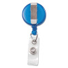 Translucent Retractable Id Card Reel, 30" Extension, Blue, 12/Pack