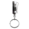 Heavy-Duty Retractable Id Card Reel, 18.5" Extension, Black/Chrome, 6/Pack
