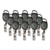 Carabiner-Style Retractable Id Card Reel, 30" Extension, Smoke, 12/Pack