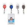 Carabiner-Style Retractable Id Card Reel, 30" Extension, Assorted Colors, 20/Pack