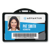 Id Card Holders, Horizontal, Black 3.68" x 2.38" Holder, 3.38" x 2.13" Insert, 25/Pack