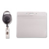 Resealable Badge Holder Combo With Badge Reel, 30" Cord, Horizontal, Frost 4.13" x 3.75" Holder, 3.75" x 2.63" Insert, 10/Pk