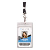 Resealable Badge Holders Combo Pack, 36" Lanyard, Vertical, Transparent Frost 3.68" x 5" Holder, 2.38" x 3.75" Insert, 20/Pk