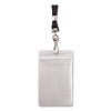 Resealable Badge Holders Combo Pack, 36" Lanyard, Vertical, Transparent Frost 3.68" x 5" Holder, 2.38" x 3.75" Insert, 20/Pk