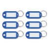 Key Tags Label Window, 0.88 X 0.19 X 2, Dark Blue, 6/Pack