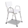 Shower Chair With Back, Supports Up To 350 Lb, 16" To 20" Seat Height, White/Silver