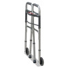Two-Button Release Folding Walker With Wheels, Adjusts 32" To 38", 250 Lb Capacity, Silver/Gray