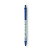 Ecolutions Clic Stic Ballpoint Pen, Retractable, Medium 1 Mm, Blue Ink, Translucent Frost/Blue Barrel, Dozen