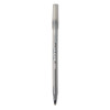 Round Stic Xtra Precision Ballpoint Pen, Stick, Fine 0.8 Mm, Black Ink, Smoke Barrel, Dozen