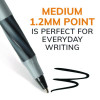 Round Stic Grip Xtra Comfort Ballpoint Pen, Stick, Fine 0.8 Mm, Black Ink, Gray/Black Barrel, Dozen