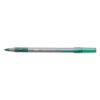 Round Stic Grip Xtra Comfort Ballpoint Pen, Easy-Glide System, Stick, Medium 1.2 Mm, Green Ink, Gray/Green Barrel, Dozen