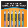 Break-Resistant Mechanical Pencils With Erasers, 0.7 Mm, Hb (#2), Black Lead, Assorted Barrel Colors, 2/Pack