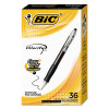 Velocity Easy Glide Ballpoint Pen Value Pack, Retractable, Medium 1 Mm, Black Ink, Black Barrel, 36/Pack