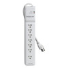 Home/Office Surge Protector, 7 Ac Outlets, 6 Ft Cord, 2,320 J, White