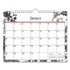 Analeis Wall Calendar, Floral Artwork, 11 x 8.75, White/Black/Coral Sheets, 12-Month (Jan To Dec): 2026