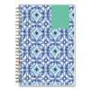 Day Designer Tile Weekly/Monthly Planner, Geometric Artwork, 8 x 5, Blue/White Cover, 12-Month (Jan To Dec): 2026