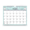 Rue Du Flore Wall Calendar, Floral Artwork, 11 x 8.75, White/Jade/Lavender Sheets, 12-Month (Jan To Dec): 2026