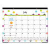 Teacher Dots Academic Desk Pad, 22 x 17, Black Binding, Clear Corners, 12-Month (July To June): 2025 To 2026