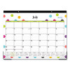 Teacher Dots Academic Desk Pad, 22 x 17, Black Binding, Clear Corners, 12-Month (July To June): 2025 To 2026