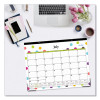 Teacher Dots Academic Desk Pad, 22 x 17, Black Binding, Clear Corners, 12-Month (July To June): 2025 To 2026