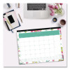 Day Designer Peyton Academic Desk Pad, Floral Artwork, 22 x 17, Black Binding, Clear Corners, 12-Month (July-June): 2025-2026