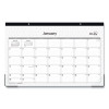 Enterprise Desk Pad, Geometric Artwork, 17 x 11, White/Gray Sheets, Black Binding, Clear Corners, 12-Month (Jan To Dec): 2026