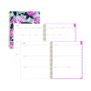 Roosevelt Pink Academic Weekly/Monthly Planner, Floral Artwork, 11" x 8.5", Pink/Gray Cover, 12-Month (July-June): 2025-2026