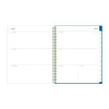 Bakah Blue Academic Year Weekly/Monthly Planner, Floral Artwork, 11 x 8.5, Blue/White Cover, 12-Month (July-June): 2025-2026