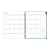 Bakah Blue Academic Year Weekly/Monthly Planner, Floral Artwork, 11 x 8.5, Blue/White Cover, 12-Month (July-June): 2025-2026