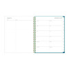 Bakah Blue Weekly/Monthly Planner, Floral Artwork, 11 x 8.5, Blue/White Cover, 12-Month (Jan To Dec): 2026