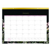 Neveah Monthly Desk Pad Calendar, Floral Artwork, 22" x 17", White/Black/Pink Sheets, Gold Headband, 12-Month (Jan-Dec): 2026
