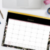 Neveah Monthly Desk Pad Calendar, Floral Artwork, 22" x 17", White/Black/Pink Sheets, Gold Headband, 12-Month (Jan-Dec): 2026