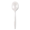Mediumweight Polypropylene Cutlery, Soup Spoon, Plastic, White, 1,000/Carton