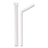 Individually Wrapped Straws, 7.75", Polypropylene, White, 400/Box