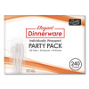 Elegant Dinnerware Heavyweight Cutlery Assortment, Heavyweight, (120) Forks/(80) Spoons/(40) Knives, Plastic, White, 240/Box