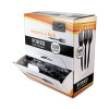 Dispens-a-Fork, Individually Wrapped, Mediumweight Fork, Plastic, Black, 100/Box