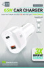 Pd Car Charger, 60 W, Two 2 A Ports, White