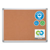 Earth Cork Board, 24" x 18", Tan Surface, Satin Aluminum Frame