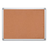 Earth Cork Board, 24" x 18", Tan Surface, Satin Aluminum Frame