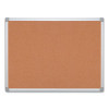 Earth Cork Board, 36" x 24", Tan Surface, Satin Aluminum Frame