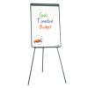 Basic Tripod Melamine Presentation Easel, 22.5" x 42", White Surface, Black Plastic/Steel Frame
