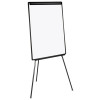 Basic Tripod Melamine Presentation Easel, 22.5" x 42", White Surface, Black Plastic/Steel Frame