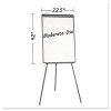 Basic Tripod Melamine Presentation Easel, 22.5" x 42", White Surface, Black Plastic/Steel Frame