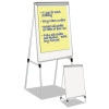 Silver Easy Clean Dry Erase Quad-Pod Presentation Easel, 28" x 39.5", White Surface, Black/Satin Aluminum Frame