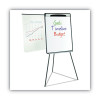 Magnetic Gold Ultra Dry Erase Tripod Presentation Easel With Arms, 28" x 38.5", White Surface, Black/Silver Aluminum Frame