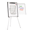 Tripod Extension Bar Magnetic Gold Ultra Dry Erase Easel, 29" x 41", White Surface, Black/Satin Aluminum Frame