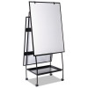 Creation Station Dry Erase Board, 29.5" x 74.88", White Surface, Black Metal Frame