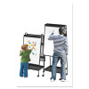 Creation Station Dry Erase Board, 29.5" x 74.88", White Surface, Black Metal Frame