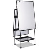 Creation Station Magnetic Dry Erase Board, 29.5" x 74.88", White Surface, Black Metal Frame