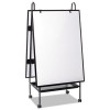 Creation Station Magnetic Dry Erase Board, 29.5" x 74.88", White Surface, Black Metal Frame